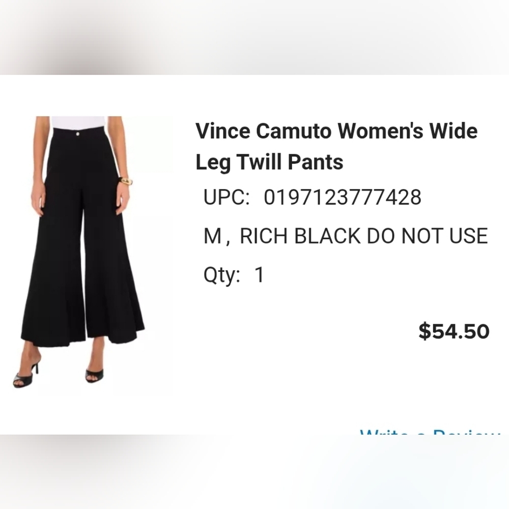 Vince CamutoWomen's Wide Leg Twill Pants